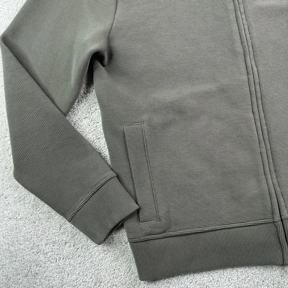 Banana Republic Jacket Mens Large Olive Green Ottoman Ribbed Full Zip Coat